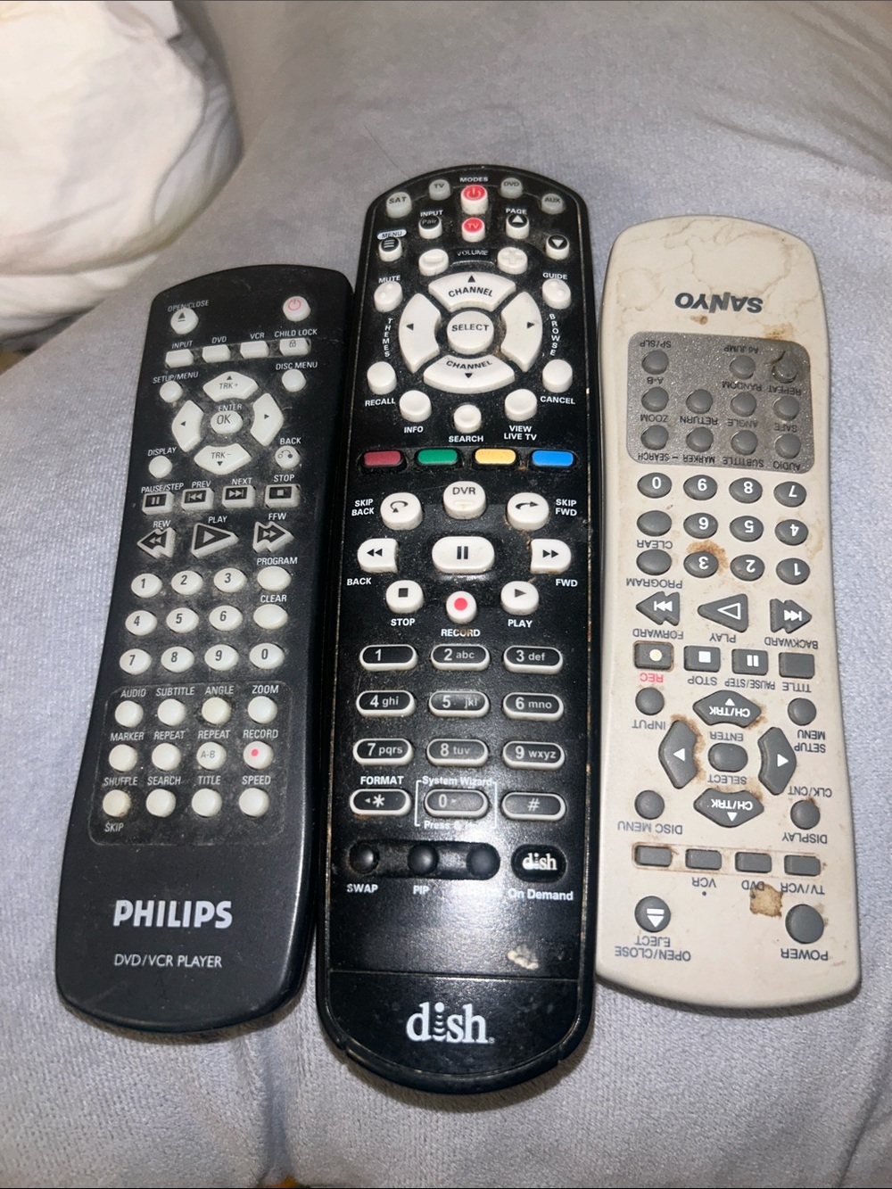 PHILIPS, Dish & Sanyo Remote Control Bundle - Black, Cream, Black